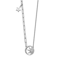 14K White Gold Lab Grown Dia VS+ F+ Sun & Star Complete Necklace view 1