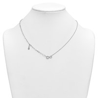 14K White Gold Lab Grown Dia VS+ F+ Infinity Complete Necklace view 3