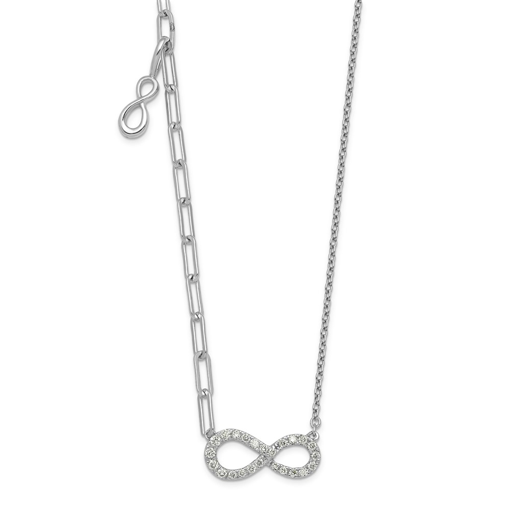 14K White Gold Lab Grown Dia VS+ F+ Infinity Complete Necklace