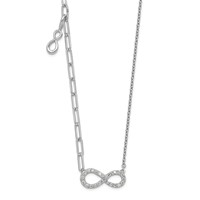 14K White Gold Lab Grown Dia VS+ F+ Infinity Complete Necklace view 1