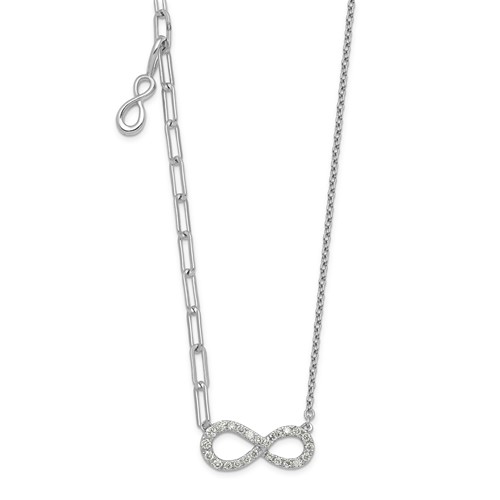 14K White Gold Lab Grown Dia VS+ F+ Infinity Complete Necklace
