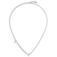 14K White Gold Lab Grown Dia VS+ F+ Fashion Bar & Charm Comp Necklace view 4