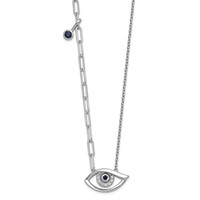 14K White Gold Lab Grown Dia VS+ F+ Evil Eye Complete Necklace view 1