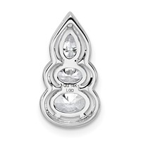 14K White Gold Lab Grown Diamond VS+ F+ 3-stone Fashion Pendant view 3