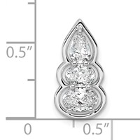 14K White Gold Lab Grown Diamond VS+ F+ 3-stone Fashion Pendant view 4