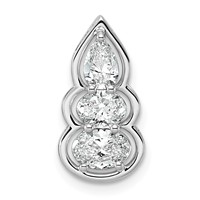 14K White Gold Lab Grown Diamond VS+ F+ 3-stone Fashion Pendant view 1