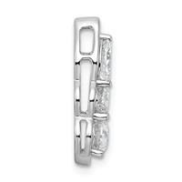 14K White Gold Lab Grown Diamond VS+ F+ 3-stone Fashion Pendant view 2
