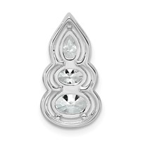 14K White Gold Lab Grown Diamond VS+ F+ 3-stone Fashion Pendant view 3