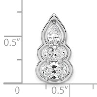 14K White Gold Lab Grown Diamond VS+ F+ 3-stone Fashion Pendant view 4