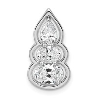 14K White Gold Lab Grown Diamond VS+ F+ 3-stone Fashion Pendant view 1
