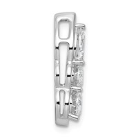 14K White Gold Lab Grown Diamond VS+ F+ 3-stone Fashion Pendant view 2