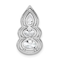 14K White Gold Lab Grown Diamond VS+ F+ 3-stone Fashion Pendant view 3