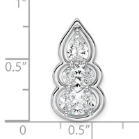 14K White Gold Lab Grown Diamond VS+ F+ 3-stone Fashion Pendant view 4