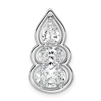 14K White Gold Lab Grown Diamond VS+ F+ 3-stone Fashion Pendant view 1