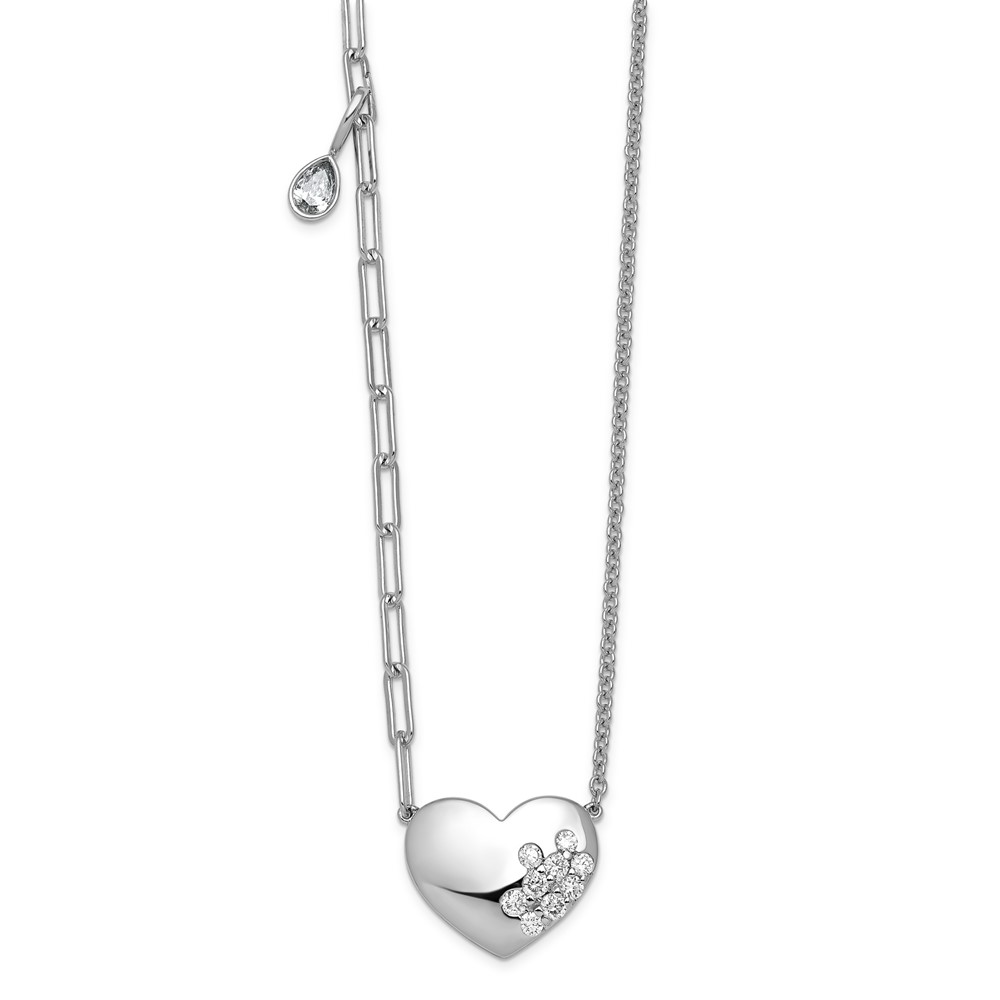 14K White Gold Lab Grown Diamond VS+ F+ Heart Necklace