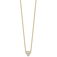 14K Yellow Gold Lab Grown Diamond VS+ F+ 3-stone Fashion Necklace view 2