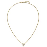 14K Yellow Gold Lab Grown Diamond VS+ F+ 3-stone Fashion Necklace view 4