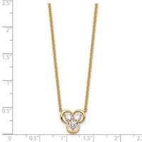 14K Yellow Gold Lab Grown Diamond VS+ F+ 3-stone Fashion Necklace view 5