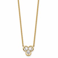 14K Yellow Gold Lab Grown Diamond VS+ F+ 3-stone Fashion Necklace view 1