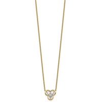 14K Yellow Gold Lab Grown Diamond VS+ F+ 3-stone Fashion Necklace view 2