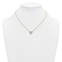 14K Yellow Gold Lab Grown Diamond VS+ F+ 3-stone Fashion Necklace view 3