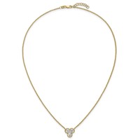 14K Yellow Gold Lab Grown Diamond VS+ F+ 3-stone Fashion Necklace view 4