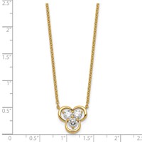 14K Yellow Gold Lab Grown Diamond VS+ F+ 3-stone Fashion Necklace view 5
