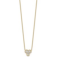 14K Yellow Gold Lab Grown Diamond VS+ F+ 3-stone Fashion Necklace view 2