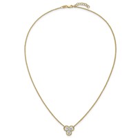 14K Yellow Gold Lab Grown Diamond VS+ F+ 3-stone Fashion Necklace view 4