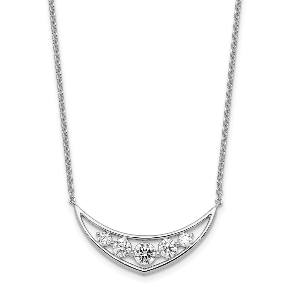 14K White Gold Lab Grown Diamond VS+ F+ Graduated Necklace