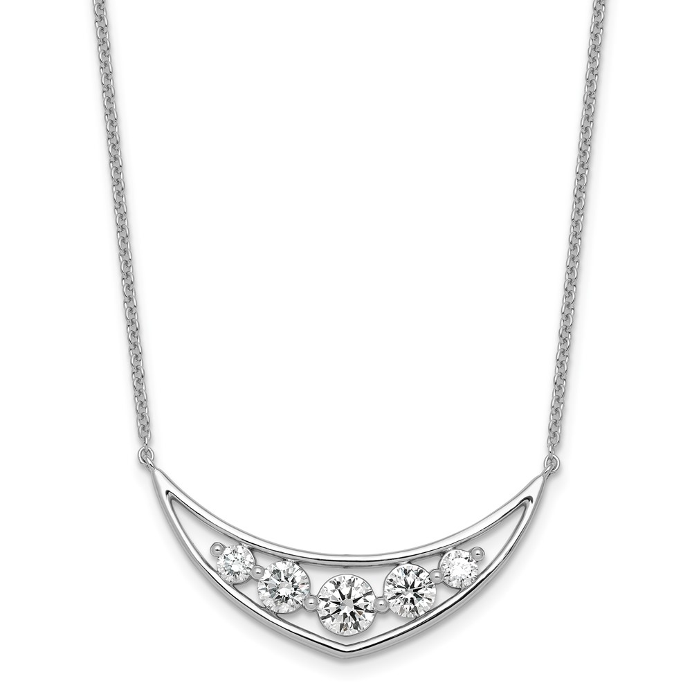 14K White Gold Lab Grown Diamond VS+ F+ Graduated Necklace