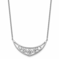 14K White Gold Lab Grown Diamond VS+ F+ Graduated Necklace view 1