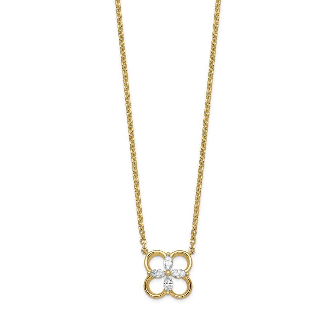 14K Yellow Gold Lab Grown Diamond VS+ F+ Fashion Necklace