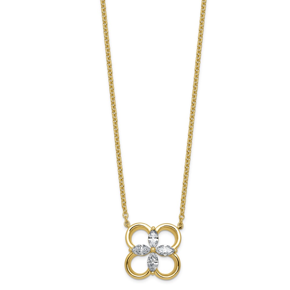 14K Yellow Gold Lab Grown Diamond VS+ F+ Fashion Necklace
