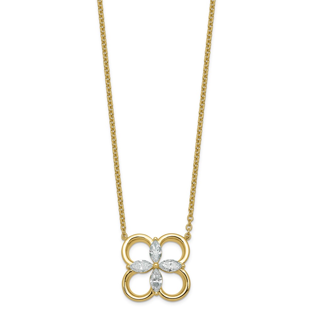 14K Yellow Gold Lab Grown Diamond VS+ F+ Fashion Necklace