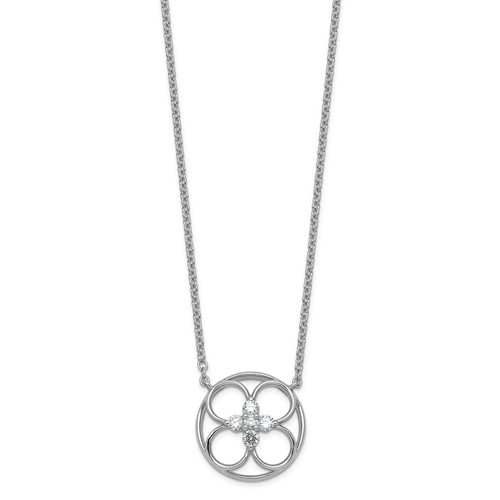 14K White Gold Lab Grown Diamond VS+ F+ Fashion Necklace