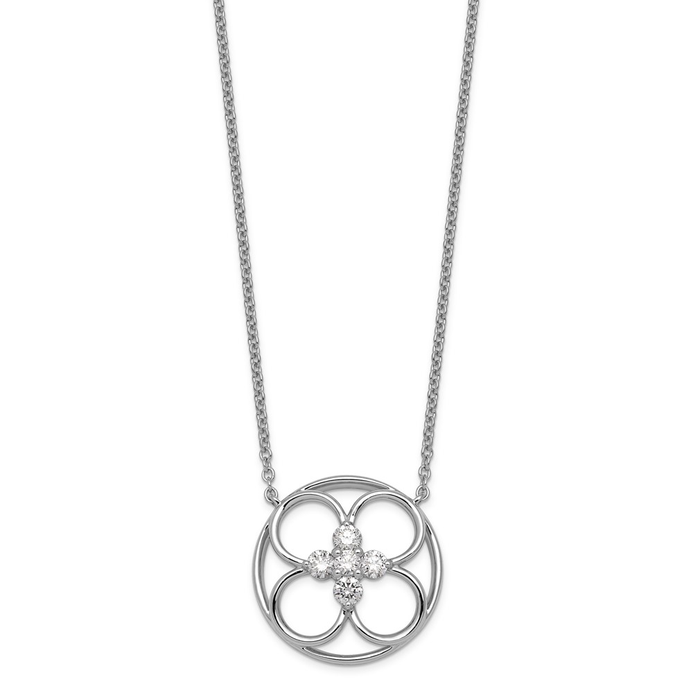 14K White Gold Lab Grown Diamond VS+ F+ Fashion Necklace
