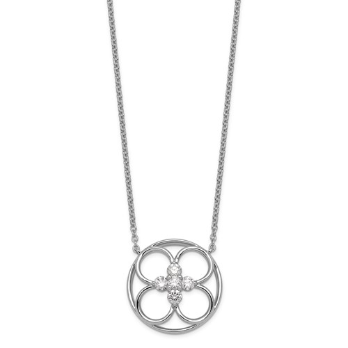 14K White Gold Lab Grown Diamond VS+ F+ Fashion Necklace