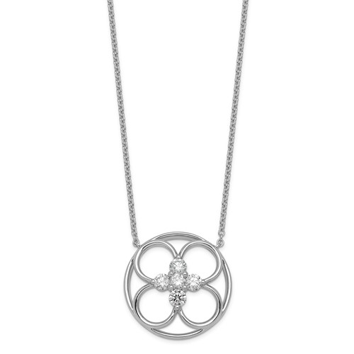 14K White Gold Lab Grown Diamond VS+ F+ Fashion Necklace