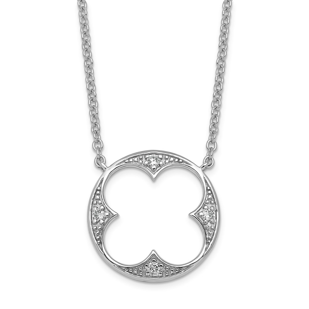 14K White Gold Lab Grown Diamond VS+ F+ Fashion Necklace