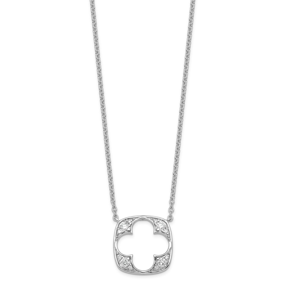 14K White Gold Lab Grown Diamond VS+ F+ Fashion Necklace