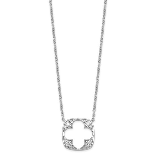 14K White Gold Lab Grown Diamond VS+ F+ Fashion Necklace