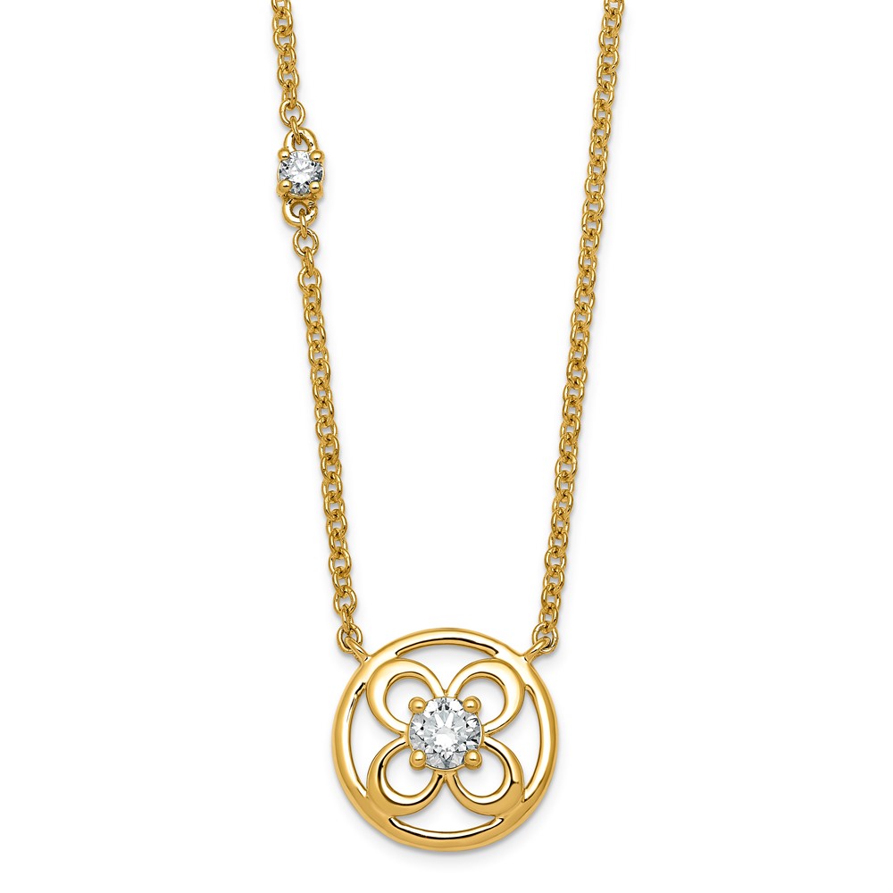 14K Yellow Gold Lab Grown Diamond VS+ F+ Fashion Necklace