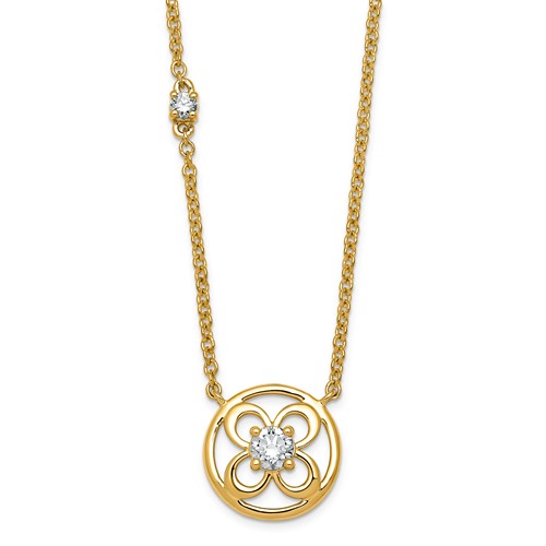 14K Yellow Gold Lab Grown Diamond VS+ F+ Fashion Necklace