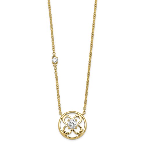14K Yellow Gold Lab Grown Diamond VS+ F+ Fashion Necklace