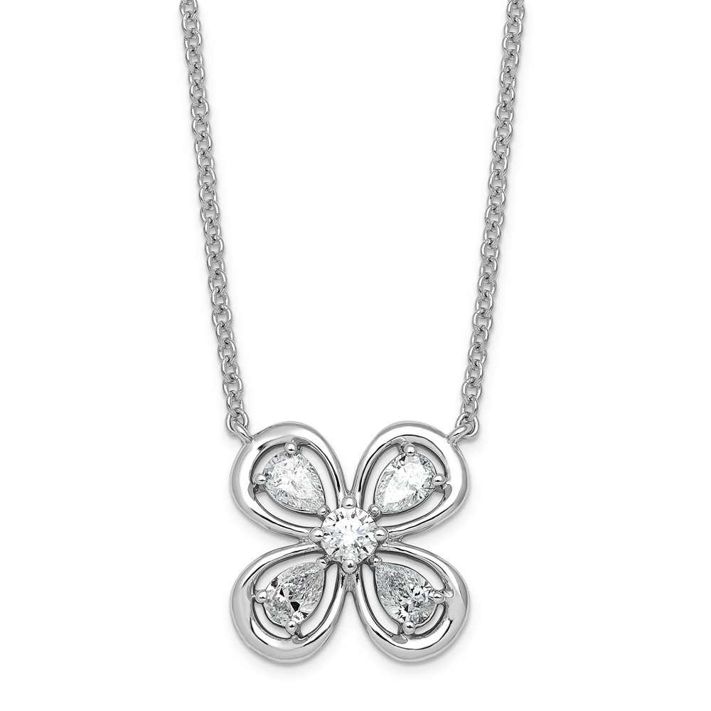 14K White Gold Lab Grown Diamond VS+ F+ Fashion Necklace