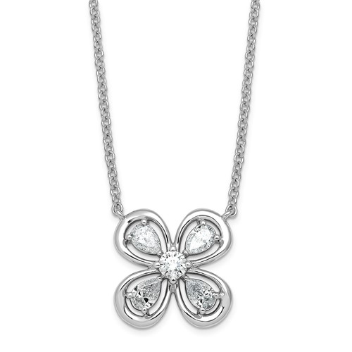 14K White Gold Lab Grown Diamond VS+ F+ Fashion Necklace