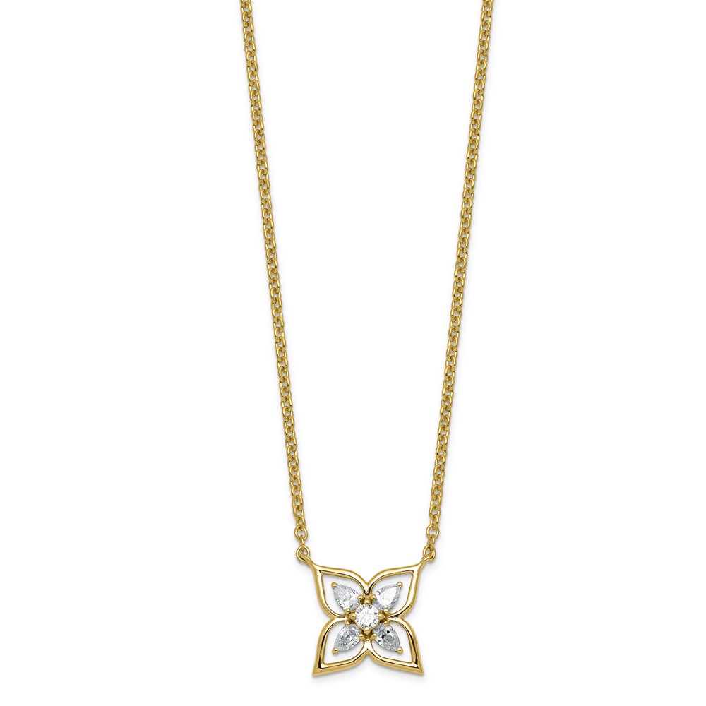 14K Yellow Gold Lab Grown Diamond VS+ F+ Fashion Necklace