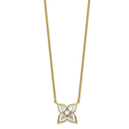 14K Yellow Gold Lab Grown Diamond VS+ F+ Fashion Necklace