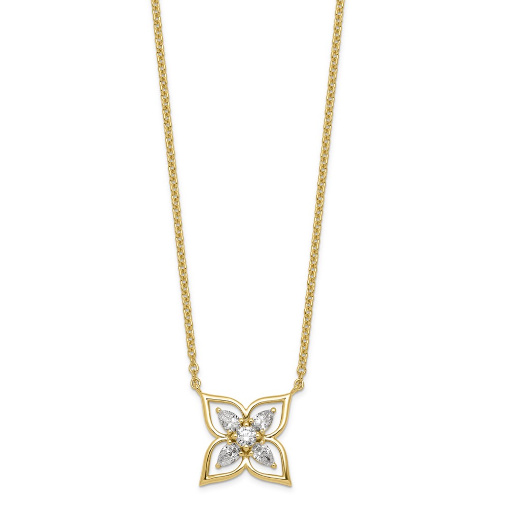 14K Yellow Gold Lab Grown Diamond VS+ F+ Fashion Necklace
